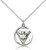 Sterling Silver Holy Spirit Pendant, Lite Curb Chain, 3/4" x 5/8"