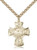 Gold Filled 5-Way Pendant, gold plate Heavy Curb Chain, 1 1/8" x 7/8"