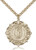 Gold Filled Our Lady of Guadalupe Pendant, Stainless Gold Heavy Curb Chain, 1 1/4" x 1 1/8"