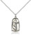 Sterling Silver Methodist Pendant, Lite Curb Chain, 7/8" x 3/8"