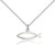 Sterling Silver Fish Pendant, Lite Curb Chain, 3/8" x 3/4"