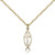 Gold Filled Fish / Cross Pendant, Gold Filled Lite Curb Chain, 3/4" x 1/4"