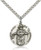 Sterling Silver St. Nino de Atocha Pendant, Stainless Silver Heavy Curb Chain, 1" x 7/8" Sterling Silver St. Nino de Atocha Pendant, Stainless Silver Heavy Curb Chain, 1" x 7/8"