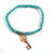 Saint Benedict Key Charm Blue/Gold Bead Bracelet Saint Benedict Key Charm Blue/Gold Bead Bracelet
