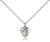 Sterling Silver St. Theresa Pendant, Lite Curb Chain, 3/8" x 1/4"