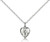 Sterling Silver Heart / Cross Pendant, Lite Curb Chain, 3/8" x 3/8"