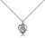 Sterling Silver Our Lady of Guadalupe Pendant, Lite Curb Chain, 3/8" x 1/4"