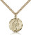 Gold Filled St. Patrick Pendant, Stainless Gold Heavy Curb Chain, 7/8" x 3/4"