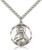 Sterling Silver Immaculate Heart of Mary Pendant, Stainless Silver Heavy Curb Chain, 1" x 7/8" Sterling Silver Immaculate Heart of Mary Pendant, Stainless Silver Heavy Curb Chain, 1" x 7/8"