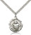 Sterling Silver Dismas Pendant, Stainless Silver Heavy Curb Chain, 7/8" x 3/4"