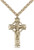 Gold Filled Celtic Crucifix Pendant, Stainless Gold Heavy Curb Chain, 1 3/8" x 3/4" Gold Filled Celtic Crucifix Pendant, Stainless Gold Heavy Curb Chain, 1 3/8" x 3/4"