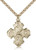 Gold Filled 4-Way Pendant, Stainless Gold Heavy Curb Chain, 1 1/4" x 1"