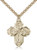 Gold Filled 4-Way Pendant, Stainless Gold Heavy Curb Chain, 1 1/4" x 1"