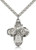 Sterling Silver 4-Way Pendant, Stainless Silver Heavy Curb Chain, 1 1/4" x 1"