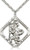 Sterling Silver St. Christopher Pendant, Stainless Silver Heavy Curb Chain, 1 3/4" x 1 1/2"
