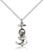 Sterling Silver St. Christopher Pendant, Lite Curb Chain, 7/8" x 3/8"