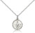 Sterling Silver Miraculous Pendant, Lite Curb Chain, 5/8" x 1/2"