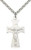 Sterling Silver Celtic Crucifix Pendant, Stainless Silver Heavy Curb Chain, 1 1/2" x 7/8"
