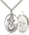 Sterling Silver Our Lady of Medugorje Pendant, Stainless Silver Heavy Curb Chain, 1 3/8" x 7/8" Sterling Silver Our Lady of Medugorje Pendant, Stainless Silver Heavy Curb Chain, 1 3/8" x 7/8"