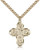 Gold Filled Franciscan 4-Way Pendant, Stainless Gold Heavy Curb Chain, 1" x 7/8"