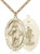 Gold Filled Scapular Pendant, Stainless Gold Heavy Curb Chain, 1 5/8" x 1"
