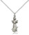 Sterling Silver St. Francis Pendant, Lite Curb Chain, 1" x 3/8"