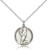 Sterling Silver St. Bernadette Pendant, Lite Curb Chain, 3/4" x 5/8"