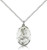 Sterling Silver Scapular Pendant, Lite Curb Chain, 3/4" x 1/2"