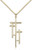 Gold Filled Cross Pendant, Gold Filled Lite Curb Chain, 1 3/8" x 1/2"