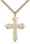 Gold Filled Jesus Christus Cross Pendant, Stainless Gold Heavy Curb Chain, 1 3/8" x 1" Gold Filled Jesus Christus Cross Pendant, Stainless Gold Heavy Curb Chain, 1 3/8" x 1"