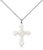 Sterling Silver Cross Pendant, Sterling Silver Lite Curb Chain, 7/8" x 5/8"
