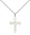 Sterling Silver Cross Pendant, Sterling Silver Lite Curb Chain, 7/8" x 5/8"