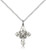Sterling Silver Cross Pendant, Lite Curb Chain, 3/4" x 1/2"