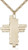 Gold Filled Cross Pendant, Stainless Gold Heavy Curb Chain, 1 3/4" x 1 1/4"