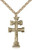 Gold Filled Caravaca Crucifix Pendant, Stainless Gold Heavy Curb Chain, 1 1/2" x 3/4"