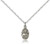 Sterling Silver Our Lady of Czestochowa Pendant, Lite Curb Chain, 1/2" x 1/4"