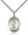 Sterling Silver St. Barbara Pendant, Stainless Silver Heavy Curb Chain, Large Size Catholic Medal, 1" x 3/4"