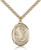 Gold Filled St. Cecilia Pendant, Stainless Gold Heavy Curb Chain, Large Size Catholic Medal, 1" x 3/4" Gold Filled St. Cecilia Pendant, Stainless Gold Heavy Curb Chain, Large Size Catholic Medal, 1" x 3/4"