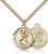 Gold Filled St. Christopher Navy Pendant, Gold Heavy Curb Chain, 7/8" x 3/4"