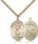 Gold Filled St. Christopher National Guard Pendant, Gold Heavy Curb Chain, Large Size Catholic Medal, 1" x 3/4" Gold Filled St. Christopher National Guard Pendant, Gold Heavy Curb Chain, Large Size Catholic Medal, 1" x 3/4"