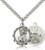 Sterling Silver St. Christopher Air Force Pendant, Silver Heavy Curb Chain, 7/8" x 3/4"