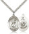 Sterling Silver St. Christopher Marine Pendant, Heavy Curb Chain, Large Size Catholic Medal, 1" x 3/4"