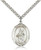 Sterling Silver St. Jane of Valois Pendant, Stainless Silver Heavy Curb Chain, Large Size Catholic Medal, 1" x 3/4" Sterling Silver St. Jane of Valois Pendant, Stainless Silver Heavy Curb Chain, Large Size Catholic Medal, 1" x 3/4"