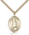 Gold Filled St. Dominic de Guzman Pendant, Stainless Gold Heavy Curb Chain, Large Size Catholic Medal, 1" x 3/4"