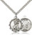 Sterling Silver St. Christopher National Guard Pendant, Silver Heavy Curb Chain, 7/8" x 3/4"