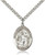 Sterling Silver St. Gabriel the Archangel Pendant, Stainless Silver Heavy Curb Chain, Large Size Catholic Medal, 1" x 3/4"