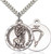 Sterling Silver St. Christopher Paratrooper Pendent, Silver Heavy Curb Chain Sterling Silver St. Christopher Paratrooper Pendent, Silver Heavy Curb Chain