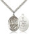 Sterling Silver St. George Army Pendant, Heavy Curb Chain, Large Size Catholic Medal, 1" x 3/4"