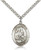 Sterling Silver St. Gerard Majella Pendant, Stainless Silver Heavy Curb Chain, Large Size Catholic Medal, 1" x 3/4"
