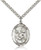 Sterling Silver St. Kevin Pendant, Stainless Silver Heavy Curb Chain, Large Size Catholic Medal, 1" x 3/4"